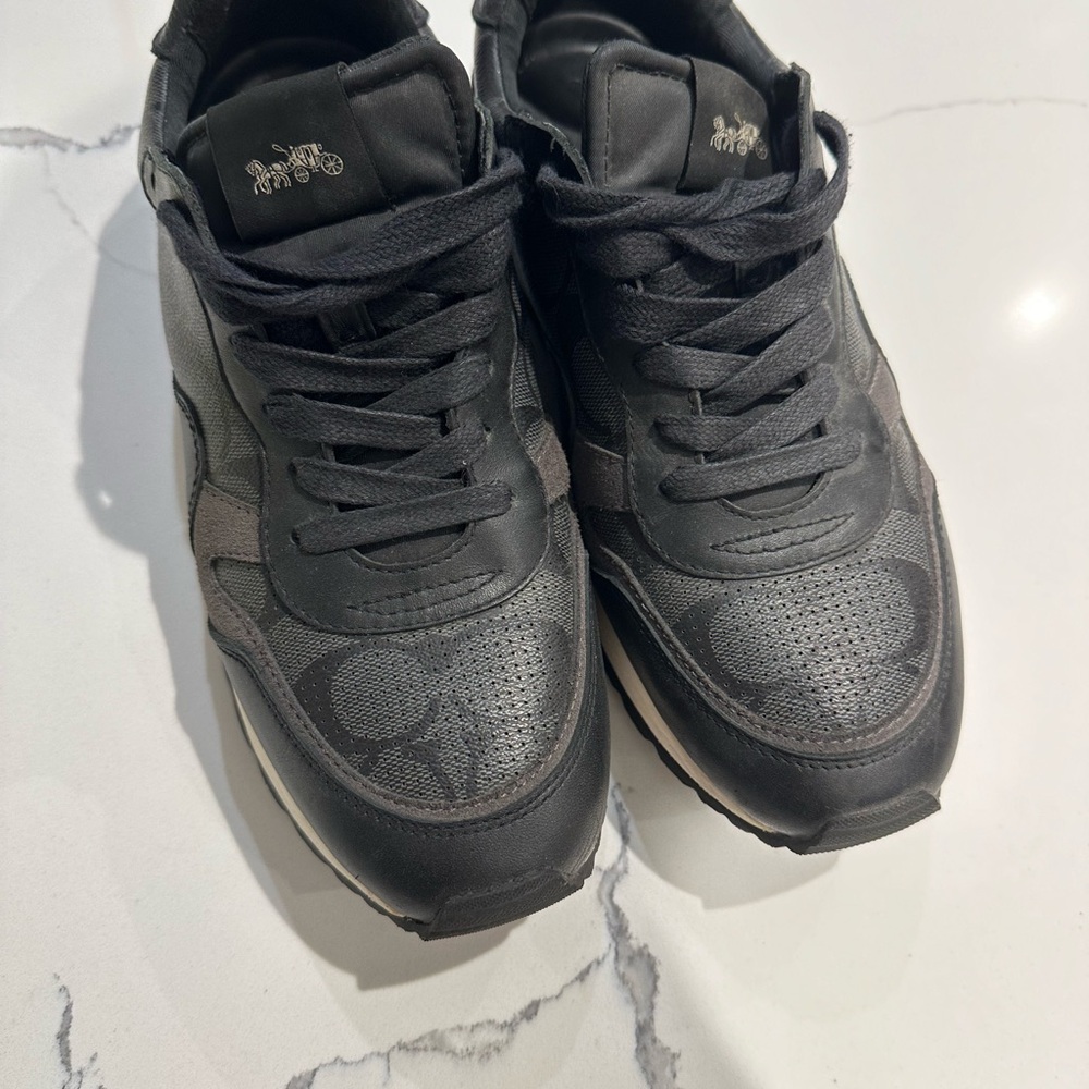 COACH Black Leather Men's Shoes - Picture 8 of 9